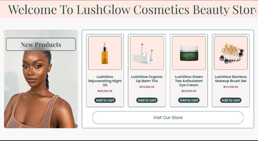Lushglow— website designer in Nigeria