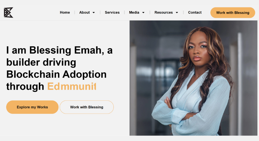 Personal brand website for Blessing Emah — website designer in Nigeria